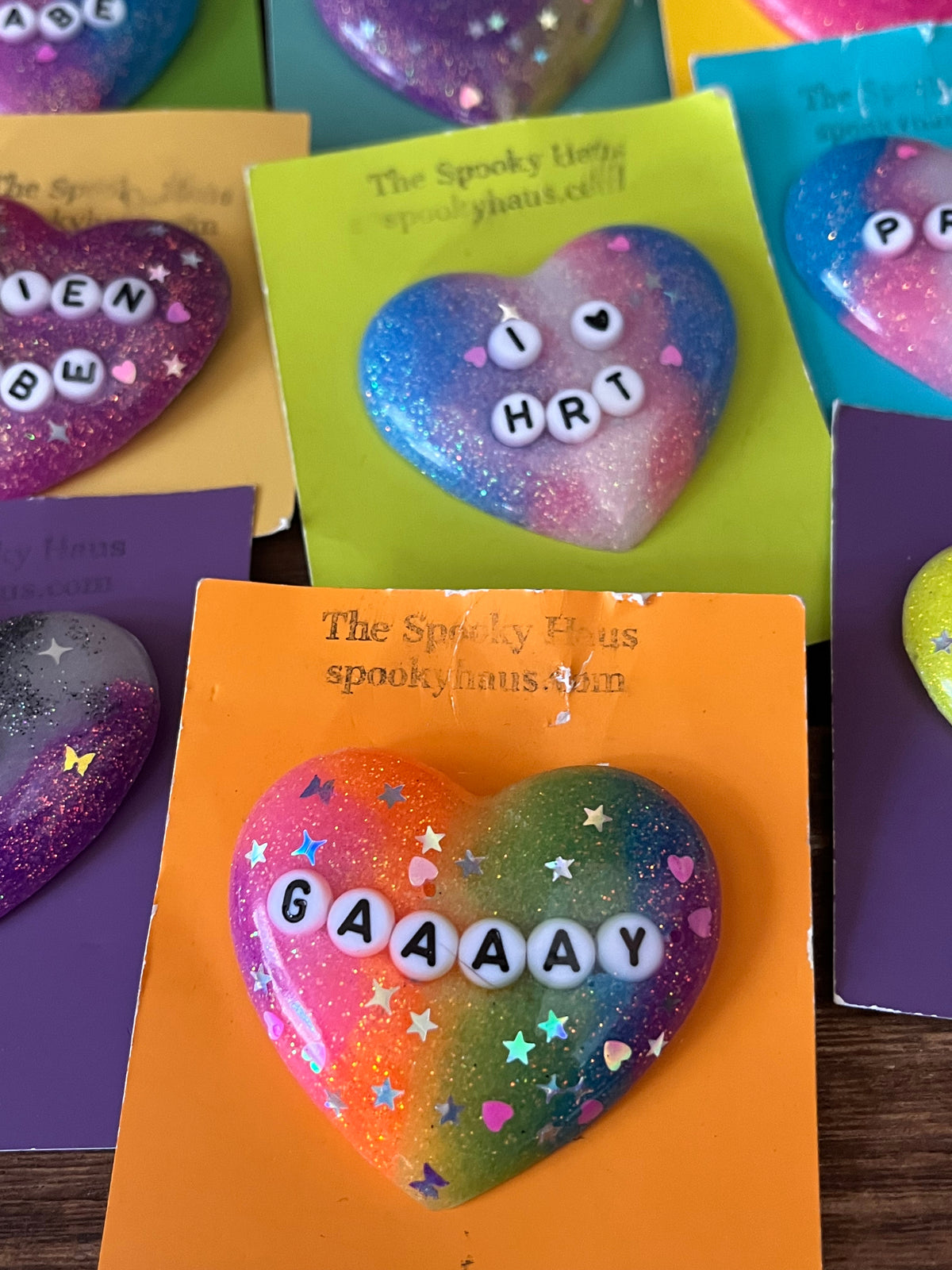 "GAAAAY" Resin Heart Pin