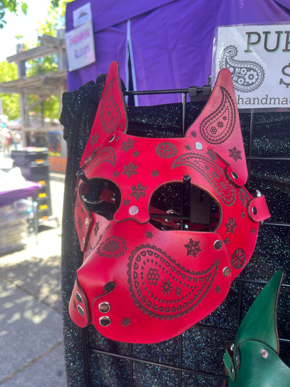 Custom Leather Pup Hood