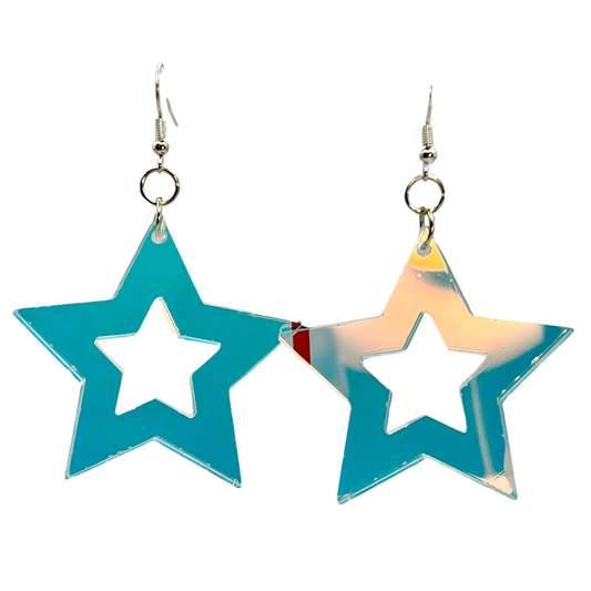 Iridescent Star Earrings
