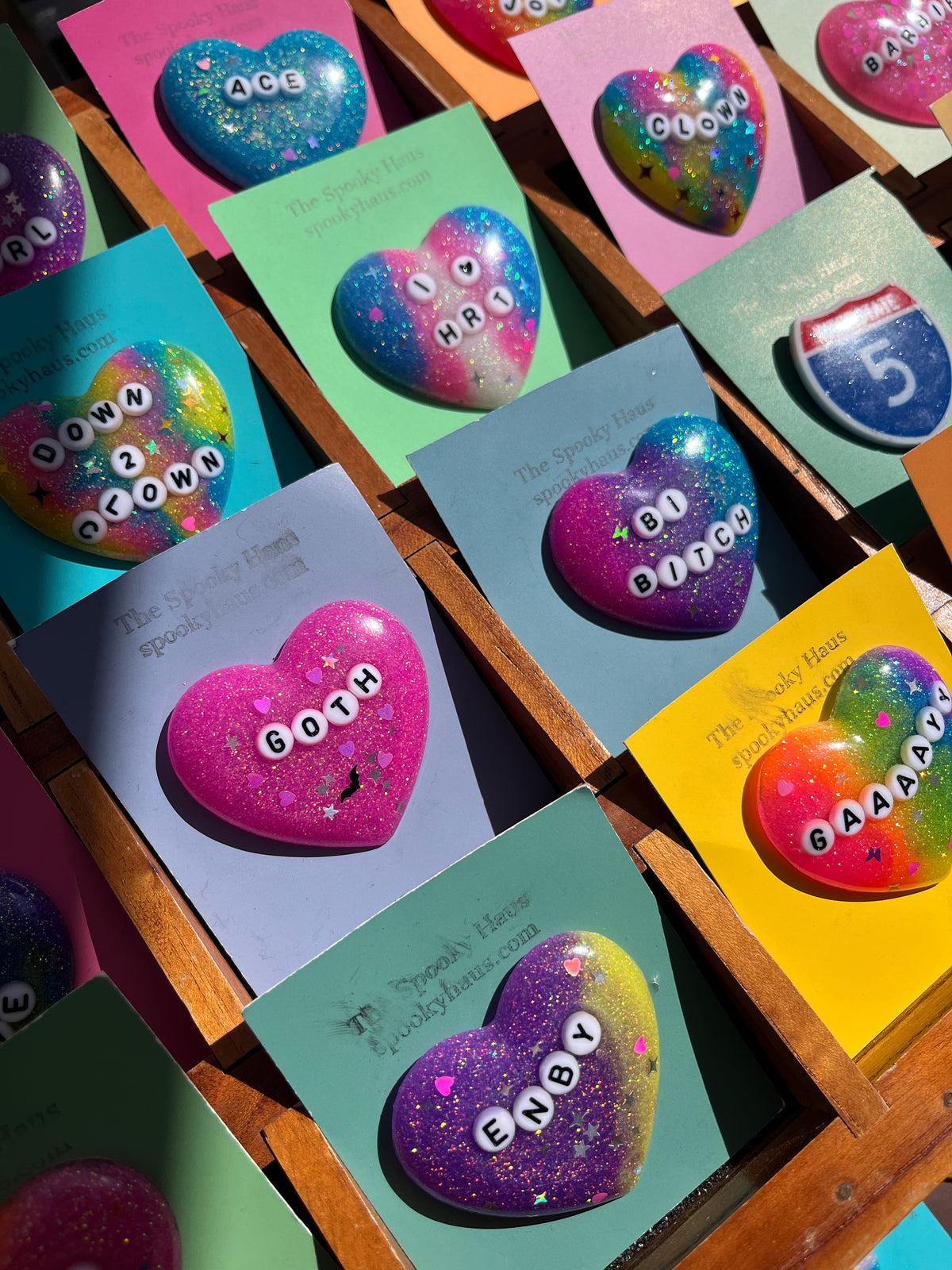 "GAAAAY" Resin Heart Pin