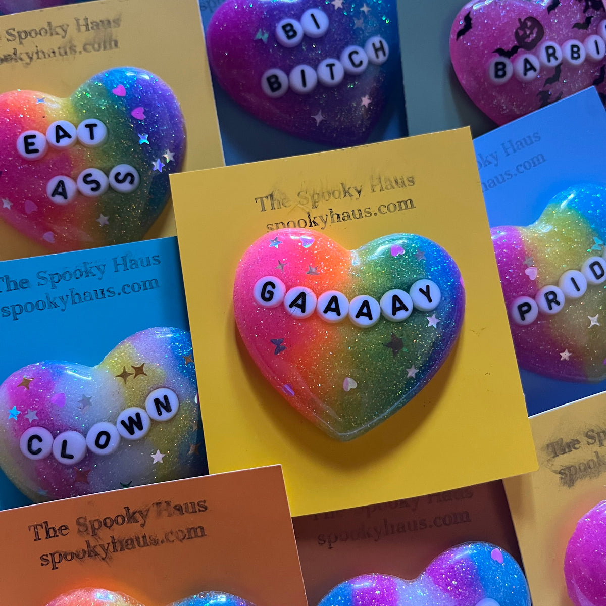 "GAAAAY" Resin Heart Pin
